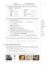 English Worksheet: Watching/Listening - Cooking Pancakes with Buddy Oliver