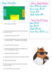 English Worksheet:  Harrys Horse Farm