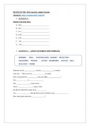 English Worksheet: DEATH ON THE NILE TRAILER
