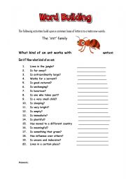 English Worksheet: Word building (warm-up activity)