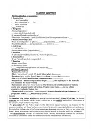 English Worksheet: guided writing expressions for bac students (organisation, festival)