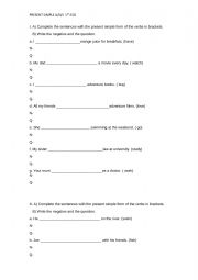 English Worksheet: present simple affirmative negative interrogative