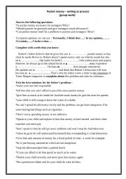 English Worksheet: Pocket money : a writing as process