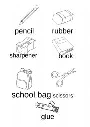 English Worksheet: School material