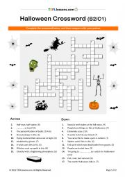 Halloween Crossword for B2/C1 level