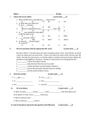 English Worksheet: Diagnostic test
