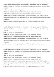 English Worksheet: making Requests dialogue 