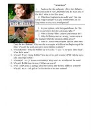 English Worksheet:  Atonement - questions for film discussion 