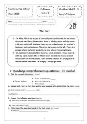 English Worksheet: full term test 2 7th form tunisian school