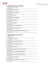 English Worksheet: Reported speech questions