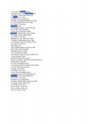 English Worksheet: Friday I�m in love