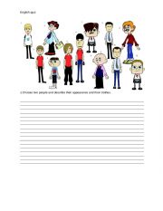 English Worksheet: Clothes and parts of house
