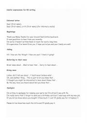 English Worksheet: Layout for wrting letters