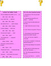 English worksheet: possesives