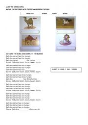 English Worksheet: SALLY THE CAMEL SONG