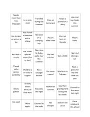 English Worksheet: Find Someone Who