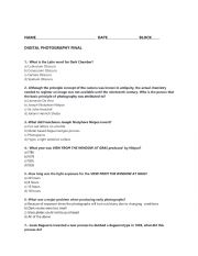 English Worksheet:  Photography final ( TEST)