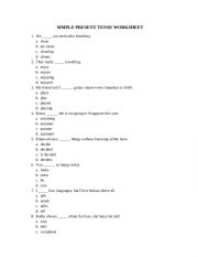 English Worksheet: simple present tense worksheet