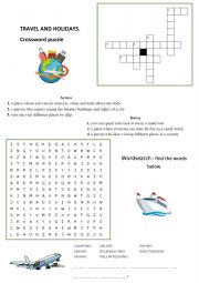 travel and holidays worksheets