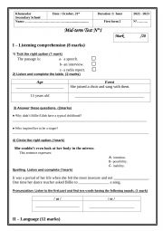 Mid-term test n1 First form