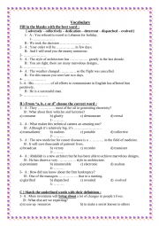 English Worksheet: REVIEW : VOCABULARY/ STRUCTURE/ FUNCTION