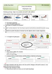 English Worksheet: 8th Form Group Session: Preparing for a trip