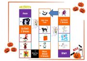 English Worksheet: Halloween board game