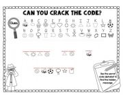 English worksheet: crack the code