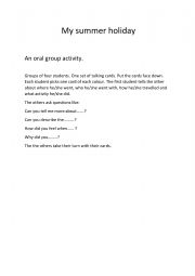 English Worksheet: My summer holiday
