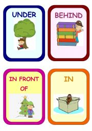 Prepositions of place - flashcards