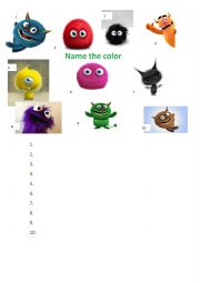 English Worksheet: name the color