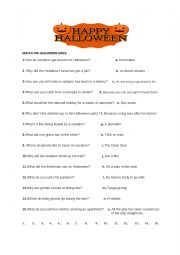 Match the Halloween jokes:-) - ESL worksheet by inom