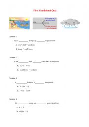 First Conditional Quiz (Answer key included)