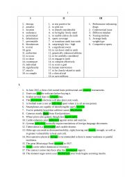 English Worksheet: Sports