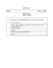 English Worksheet: Past Form