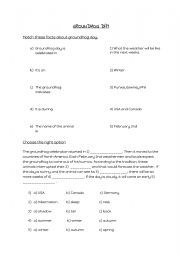 English Worksheet: GROUNDHOG DAY 