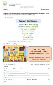 English Worksheet: the house where is they doing?