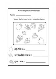English Worksheet: Fruits