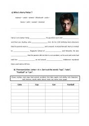 English Worksheet: Who�s Harry Potter?