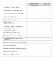 English Worksheet: Grammar Revision game