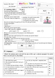 mid term test 1 9th form