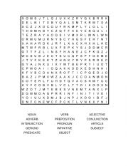 English Worksheet: Parts of Speech Word Search Puzzle