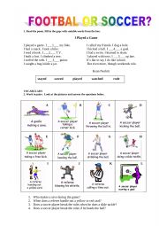 English Worksheet: Football or Soccer?