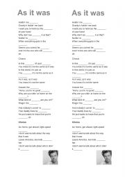 English Worksheet: As it was - Harry Styles