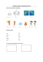 English Worksheet: Itsy Bitsy Spider