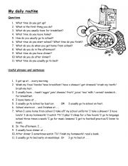 English Worksheet: My Daily routine