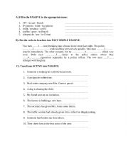 English Worksheet: Passive Voice Exercise