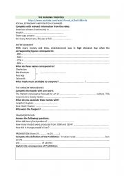 English Worksheet: THE ROARING TWENTIES