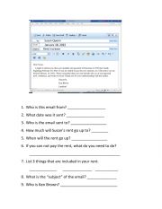 English Worksheet: Reading emails