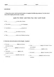 English Worksheet: WORKSHOP GRAMMAR